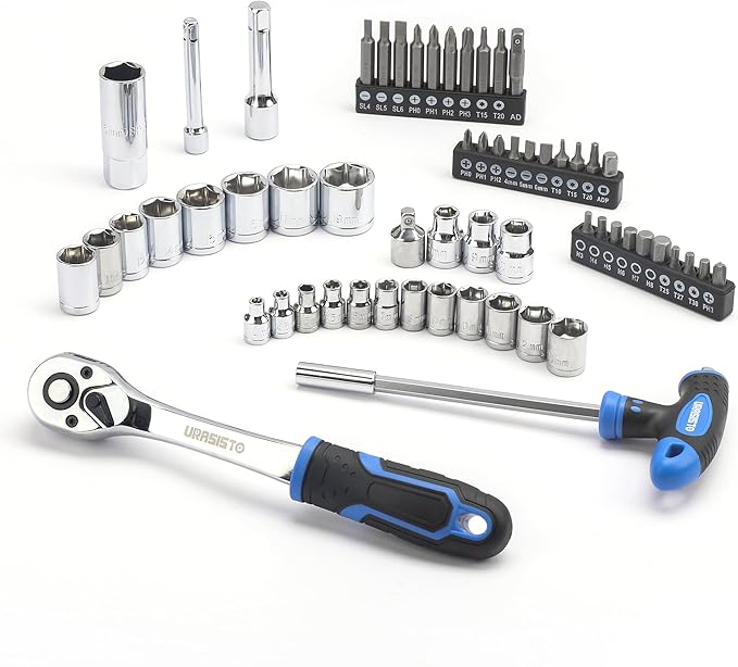 168-Piece Socket Wrench Auto Repair Tool Combination Package Mixed Tool Set Hand Tool Kit with Plastic Toolbox Storage Case