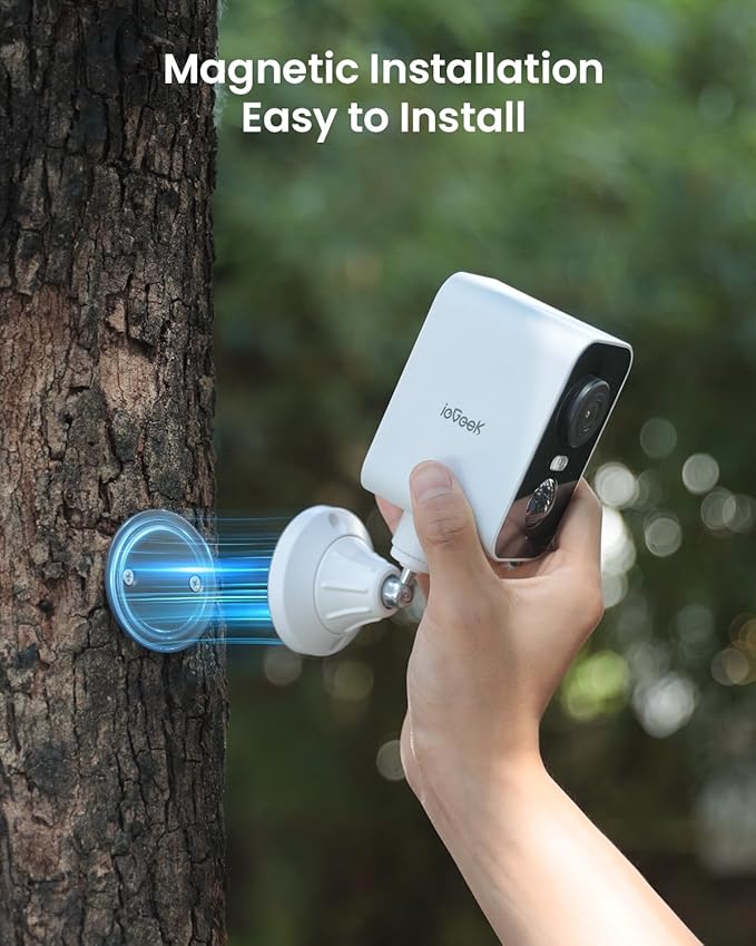 ieGeek 4G LTE Cellular Security Camera Wireless Outdoor, No WiFi Solar Powered Camera, Off Grid Security Camera with SIM Card, 2K Color Night Vision, PIR Motion Sensor, Magnetic Install, 2-Way Audio