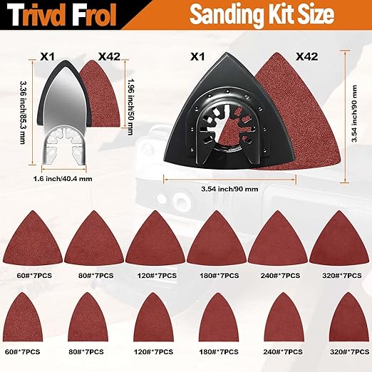 121 Pack Oscillating Saw Blades, Titanium Oscillating Tool Blades with Sandpaper, Multitool Blades for Wood Metal Plastics Cutting, Multi Tool Blades Kits Fit Bosch Dewalt Ryobi Milwaukee