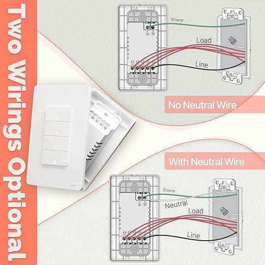 MOES Zigbee Smart Switches, No Neutral Wire, Require MOES Zigbee Hub Inteligente Single Pole Light Switch, Compatible with Alexa Google Assistant, Support Tuya Smart Life