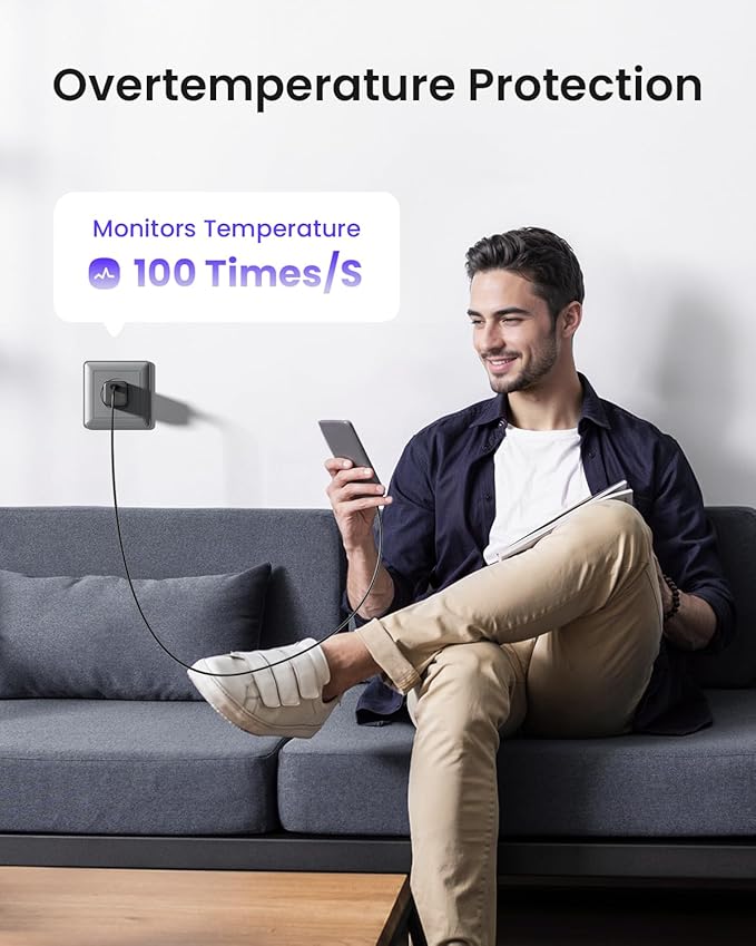 30W Compact Wall Charger, USB C Charger Block with GaN III Tech, PD3.0 PPS QC4.0 Fast Foldable Power Adapter for iPhone 16 15, Galaxy, Pixel, iPad, AirPods,MacBook Air