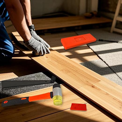 Laminate Flooring Tools Wood Flooring Installation Kit, Vinyl Flooring Tools with 40 Pieces Spacers and Mallet, Heavy Duty Pull Bar, Tapping Block (43-Pull Bar)