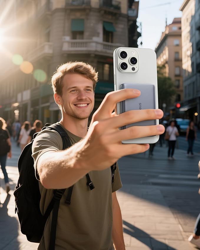 Baseus Picogo Magsafe Portable Charger, Qi2 Certified 0.5" Ultra Slim 15W Wireless Power Bank, 10000mAh 27W Fast Charging Magnetic Battery Pack with USB-C for iPhone 16/15/14/13/12 Series Only