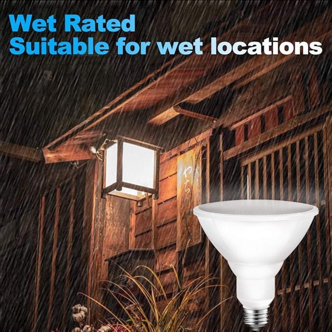 Energetic PAR38 LED Flood Outdoor Light Bulb, 6000K Cool Daylight, 90 Watt Equivalent (11W), Wet Rated, 900LM, E26 Base, Non-Dimmable, ETL, 6 Pack