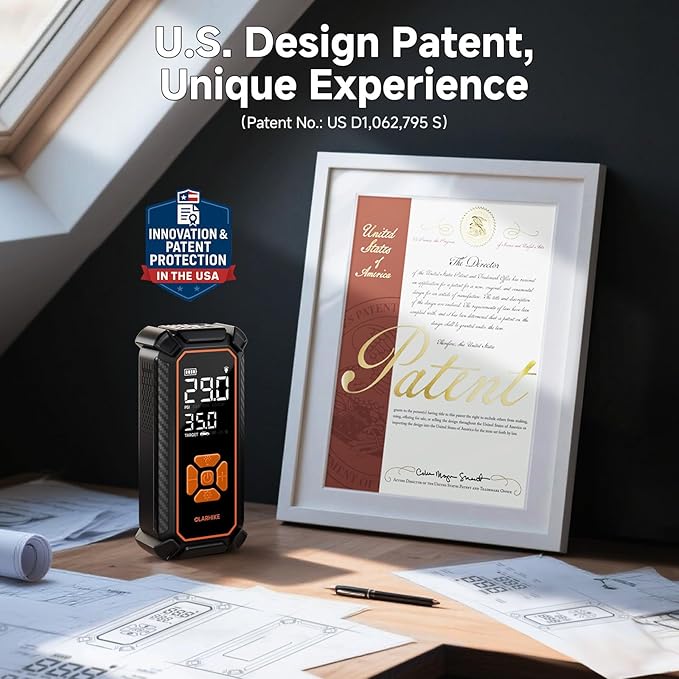 OlarHike Cordless Tire Inflator Portable Air Compressor, Ultra Fast Inflation, Air Pump for Car Tires, Pickup Truck, Motorcycle, Bicycle, Balls, Electric Pump with LED Light & Digital Pressure Gauge