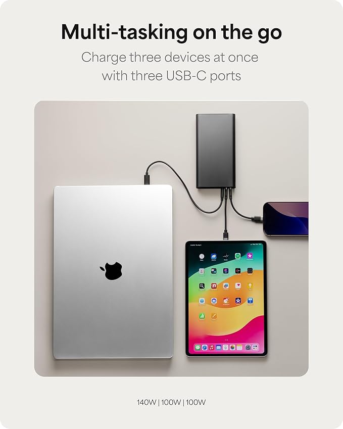 Mophie Powerstation Ultra 25,000mAh Laptop Power Bank (Gen 3) – 140W USB-C PD Fast Charging, Portable Charger for iPhone, iPad, MacBook Pro, Steam Deck, Nintendo Switch – Includes USB-C Cable