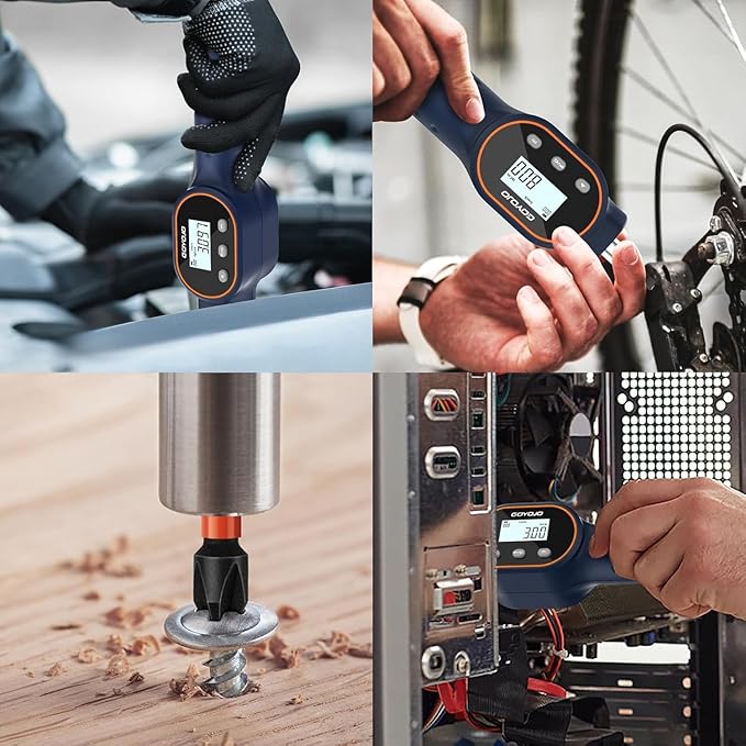 GOYOJO Digital Torque Screwdriver 7.08–70.8 in-lbs, 1/4 Adjustable Inch Pound Torque Wrench Screwdriver Set with Strong Magnetic Bits, Buzzer, LED, 999 Data, for Gunsmithing, Electronics and Mounting