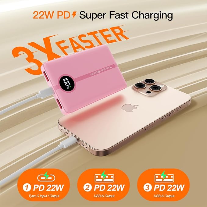 Magnetic Portable Charger, 16800mAh Wireless Power Bank, with 20W USB-C Fast Charging and LED Digital Display Magnetic Battery Pack, Compatible with iPhone 17/16/15/14/13/12 Full Series (2025)