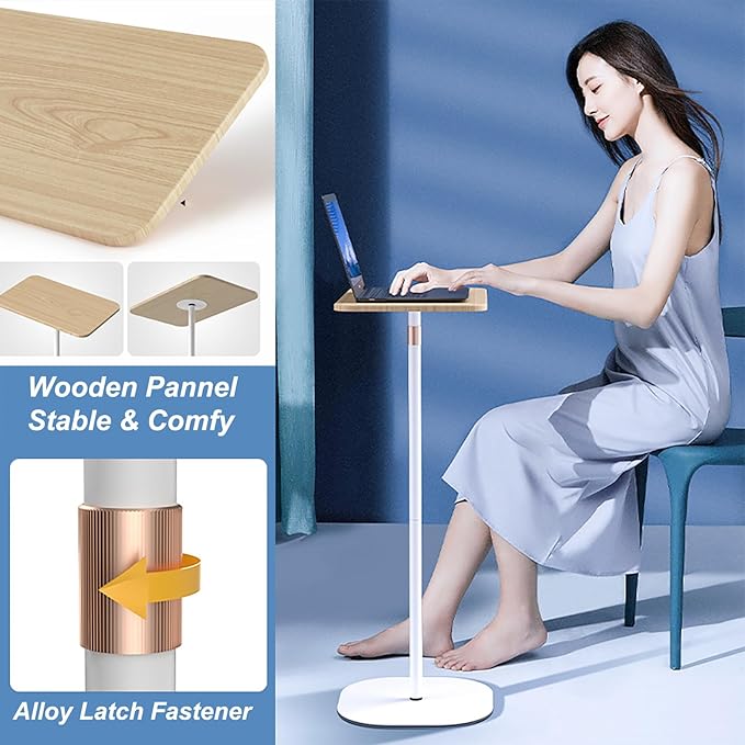 Mobile Standing Desk Height Adjustable Floor Laptop Stand, Computer Cart Workstation, Projector Stand, Teacher Podium for Home, Office, Classroom