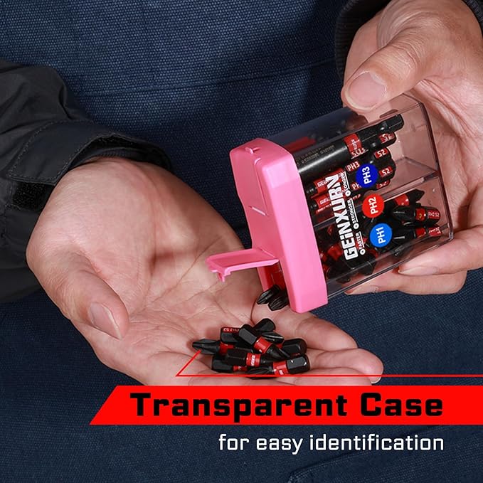 Impact Phillips Screwdriver Bits Set,43 Pcs Magnetic (PH1/PH2/PH3) S2 Steel Multi Driver Bits Tips with Storage Colorful Box