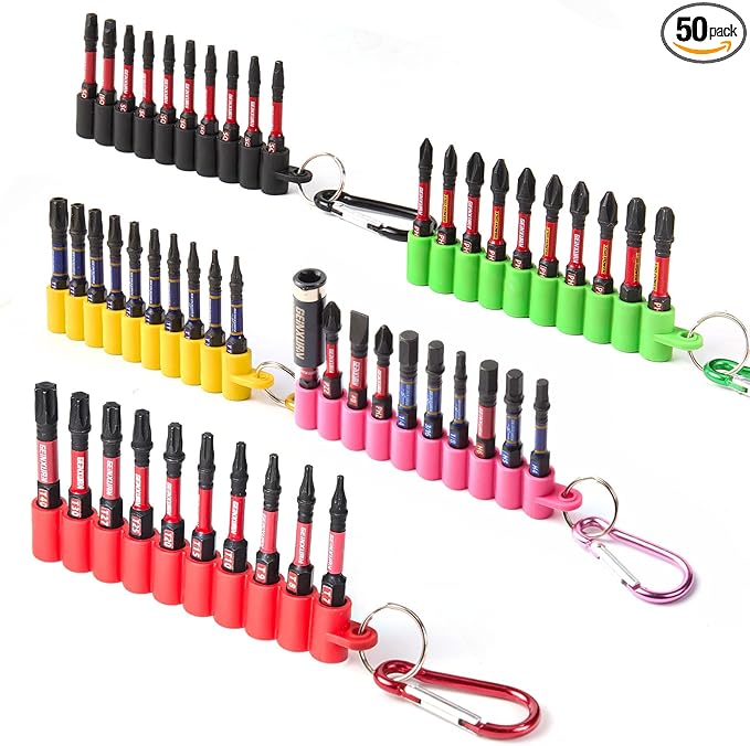 Impact Screwdriver Bits Set, 50 Pieces 2”Muliti Head Magnetic S2 Steel Driver Bits PH/SQ/Torx/Hex/PZ with Soft Hanging Strips