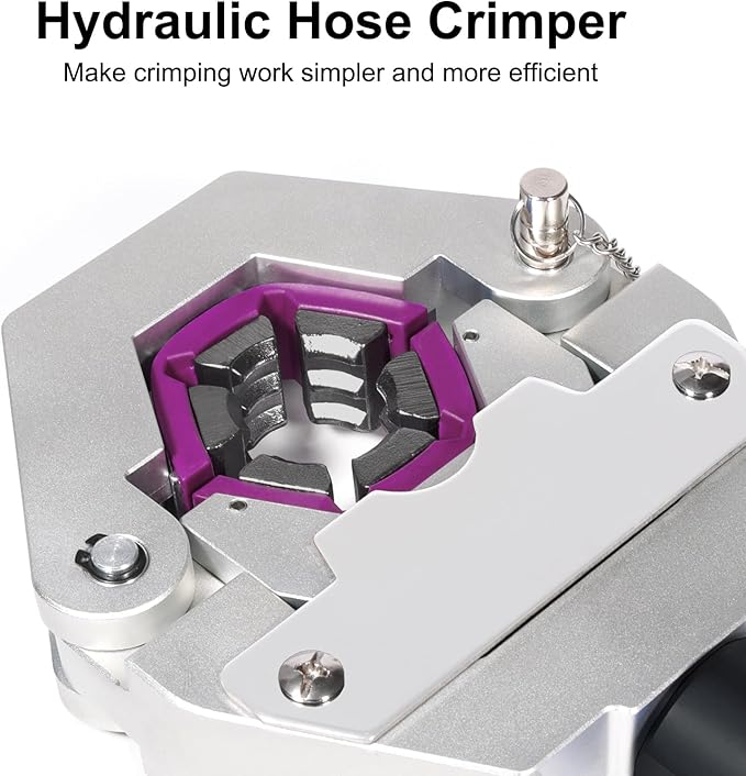 Hydraulic AC Hose Crimper with 7 Sets of Dies, Handheld Hydraulic Hose Crimping Tool for A/C Hose & A/C Fittings (Portable AC Hose Crimper)