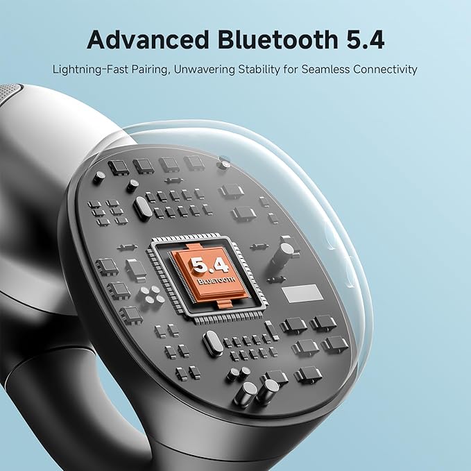 CXK Open Ear Headphones, Bluetooth 5.4 Bluetooth Earbuds Flexible Ear Clip Design Bone Conduction Headphones with LED Digital Display 30H Playtime Lightweight Comfort Clip on Earbuds for Workout