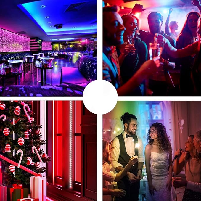 dalattin 65.6ft RGB Led Lights for Bedroom Color Changing Led Strip Lights with 44 Keys Remote,for Home Essential, Bedroom Room Party Decoration,Festival Decor,2 Rolls of 32.8ft