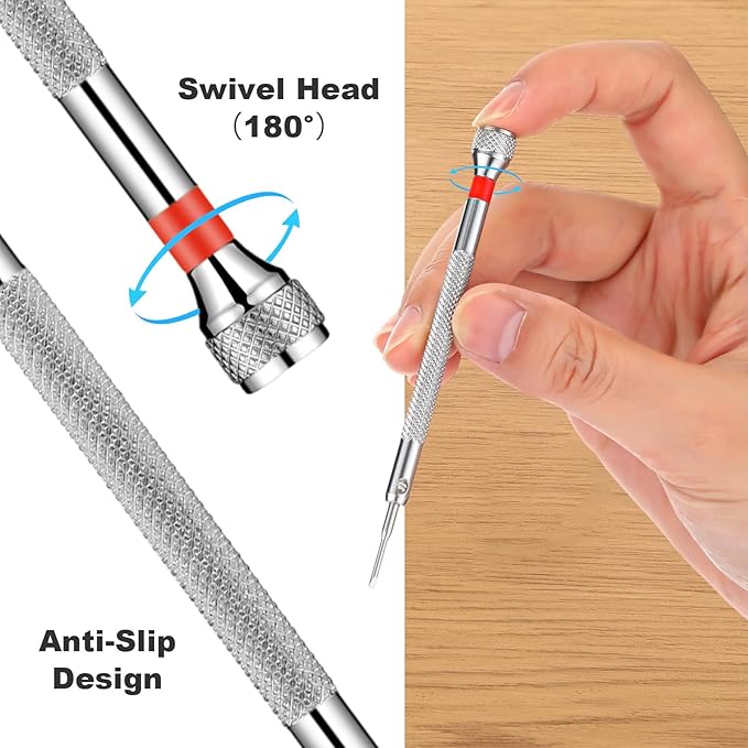 Chumia 8 Pieces Precision Jewelers Screwdriver Set, Micro Watch Repair Screwdriver Set 0.6-2.0 mm for Watch, Eyeglasses, Jewelry Work, Electronics Repair(Flathead)