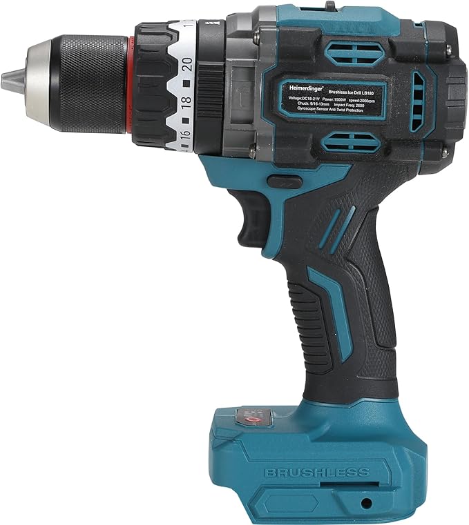 1/2" Brushless Cordless Impact Drill for Makita 18V Battery, 1416 In-lbs (160N.m) Electric Impact Driver Gun, Gyroscope Sensor Anti-Twist Protection