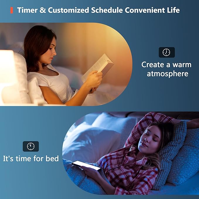 OHLUX Smart Light Bulbs 8Pack, WiFi & Bluetooth, RGB Color Changing, 100W Equivalent, Dimmable, A19 E26 110V, Compatible with Alexa, Google Assistant, Music Synic