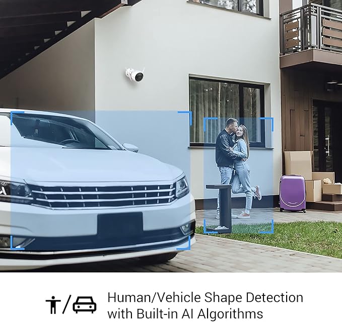 EZVIZ Outdoor Camera Dual Lens, Surveillance Camera with Color Night Vision & Human/Vehicle Detection, Active Defense with Light & Siren, Two-Way Talk, IP67, No Subscription Fee Cloud(C3X-Cloud)