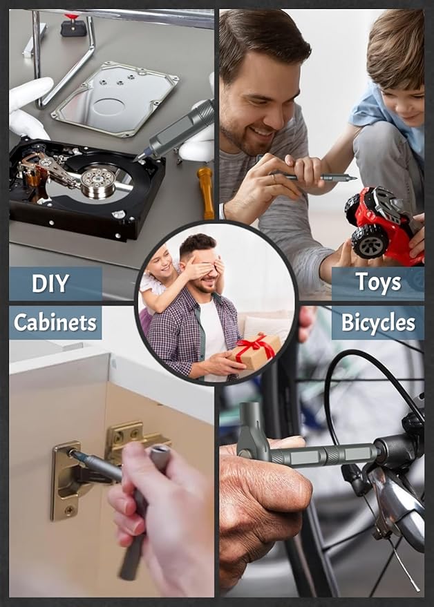 Upgraded 42 in 1 Magnetic Screwdriver Set, Ankilo DIY Ratchet Screwdriver Set, Multi Bit Magnetic Drive with 40 PCS Portable Repair Tool Kit for Home, Bike, Repairs(Grey)