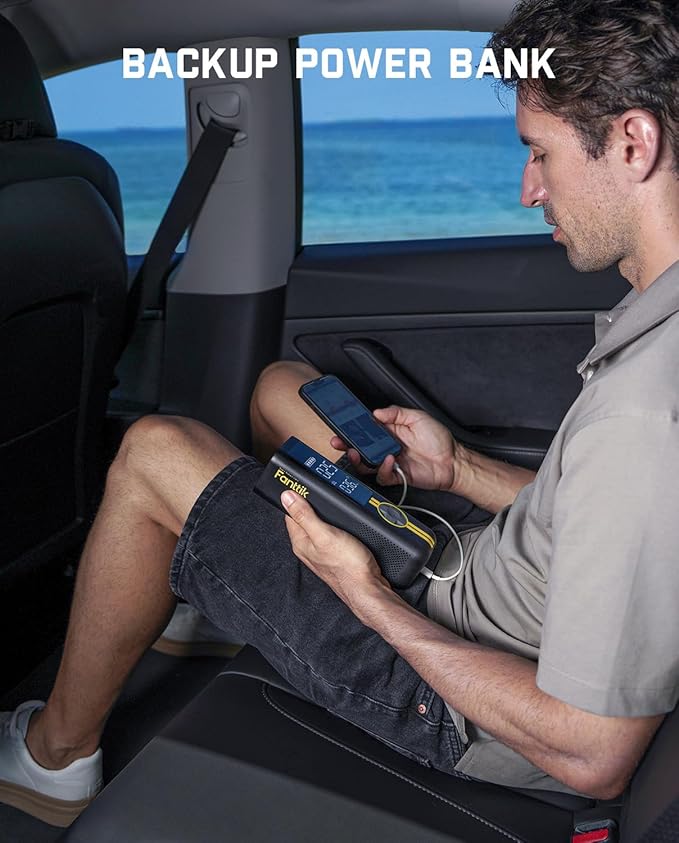 Fanttik X8 APEX Tire Inflator Portable Air Compressor, 1 Min Fast Inflation, 150PSI Cordless Tire Inflator with LED Dual Screen, Suitable for MPV, Car, Bike, Motorcycle, Up to 26.3″ Tires