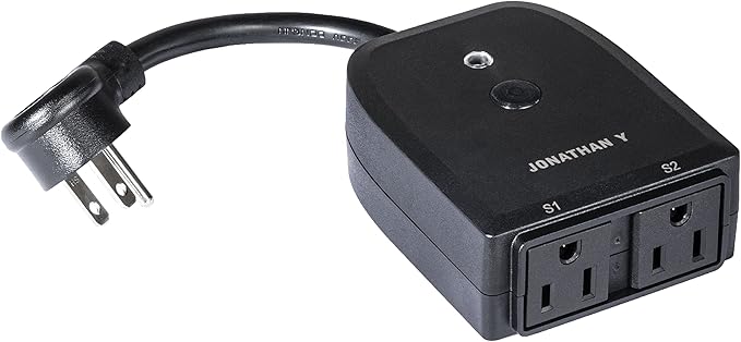JONATHAN Y PLG1003A Outdoor Smart Dual Plug, WiFi Remote App Control, Alexa, Google Home Assistant Compatible, No Hub Required