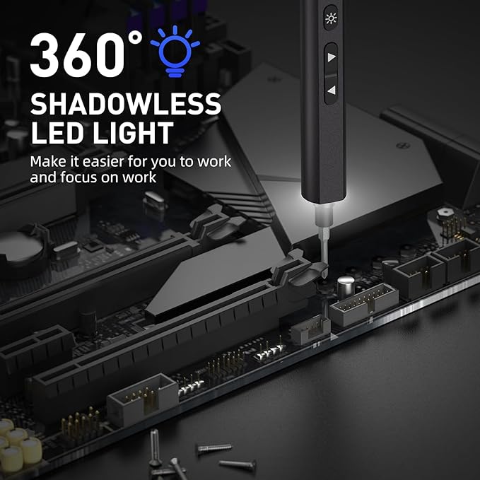Electric Screwdriver Set, 97 in 1 Mini Cordless Precision Screwdriver, Digital display, Anti-slip Handle, LED Lighting, Dual-speed Adjustment, Long Battery Life, Covers All Work Scenarios