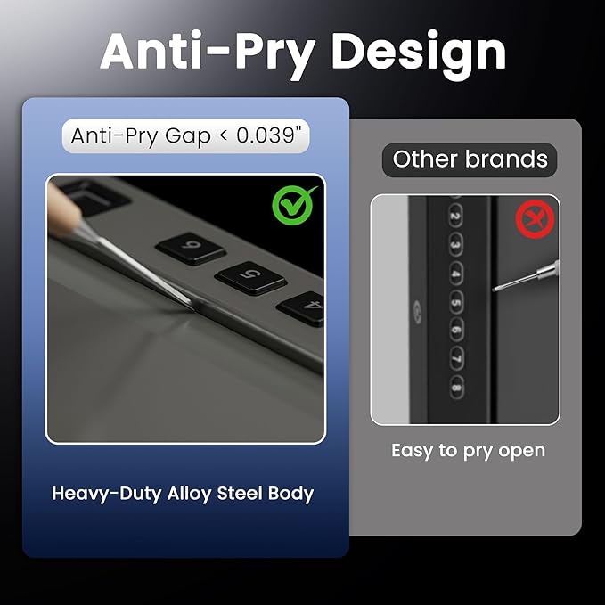 Biometric Gun Safe for Handgun – Quick Access Pistol Safe with 100 Fingerprints, Backlit Keypad & Backup Keys – Gun Lock Box for Nightstand, Bedside, Car, Truck & Vehicle Use