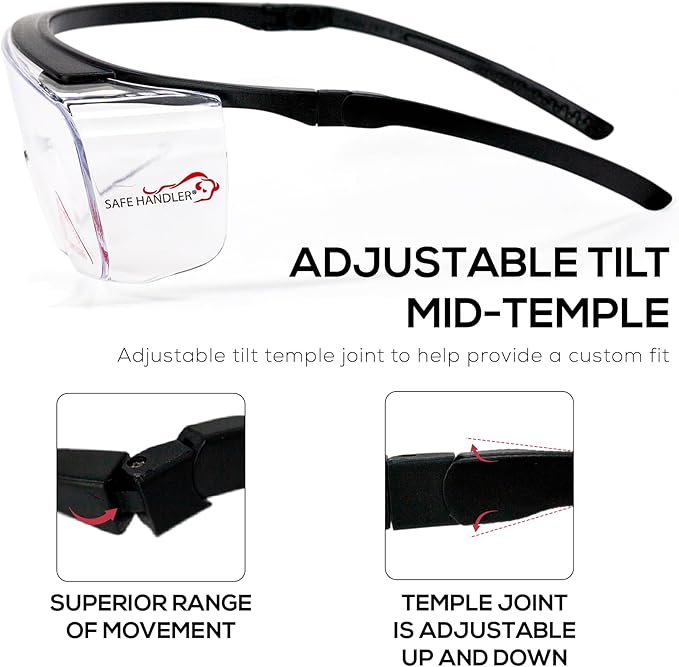 Duarte Premium Over Glasses 3 PAIRS | ANSI Z87.1, Impact Resistant Polycarbonate Lens, UV400, Anti-Fog & Anti-Scratch, Box of 3