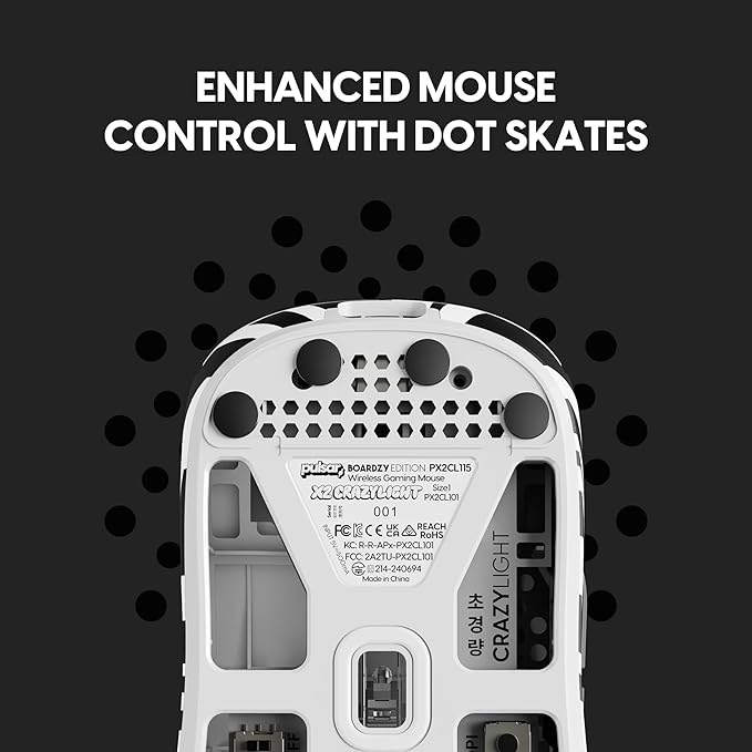 Pulsar Gaming Gears X2 Crazylight Wireless Gaming Mouse, Ultra Lightweight 1.27 oz (36g), Optical Switch, 32000 DPI, 750 IPS, XS-1 Sensor, 8k Compatible (Boardzy Edition)