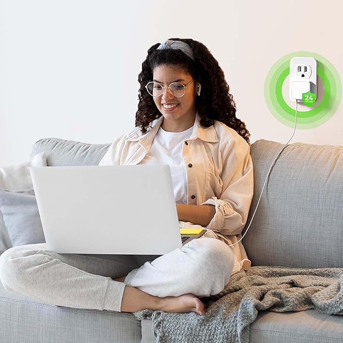 Nekmit Flat USB Wall Charger, 65W GaN Fast Charging USB C Charger Block, Dual USB Ports Wall Plug Power Adapter for iPhone 15 Pro Max/iPad Pro and More, White