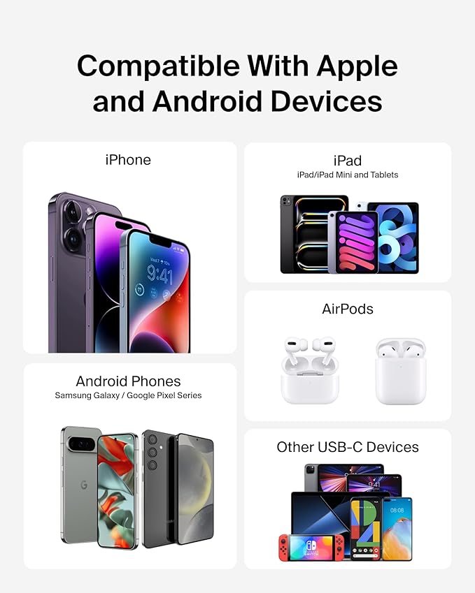 Belkin Portable Charger, Power Bank 10000 mAh, 23W w/Integrated Lightning Cable & USB-C Cable - iPhone Charger Battery Pack for Apple iPhone 16, 15, 14, Galaxy S25, Pixel 9, Travel Essentials - Blue