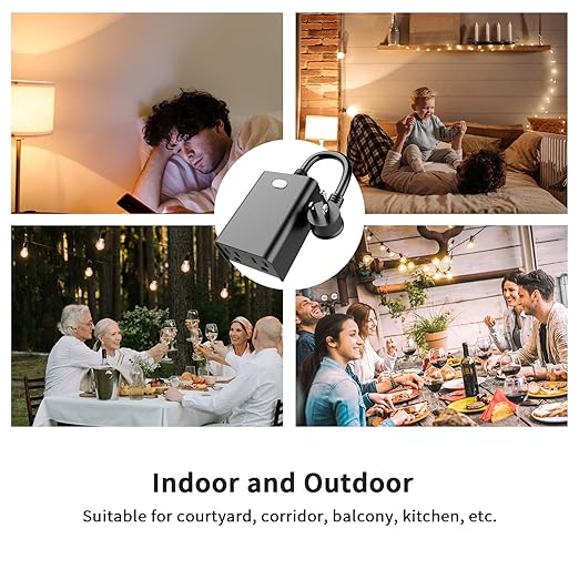 Minoston Outdoor Smart Plug Wi-Fi Plugs Outlet with 2 Individual Control Sockets, Weather-Resistance, Work with Alexa, Google Assistant, 125V, 2.4 GHz Wireless Frequency, No Hub Required (MP24W)