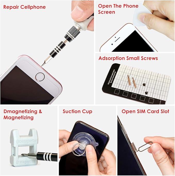 Precision Screwdriver Set, SHARDEN 122 in 1 Electronics Magnetic Repair Tool Kit with Case for Repair Computer, iPhone, PC, Cellphone, Laptop, Nintendo, PS4, Game Console, Watch, Glasses etc (Grey)