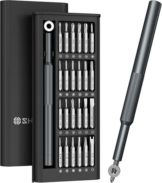SHARDEN Small Screwdriver Set, 31 in 1 Screw Driver Set Kit with Torx, Phillips, Flathead, Mini Repair Tools Kit for Laptop, Phone, MacBook, Computer, Electronics, Glasses, Watch