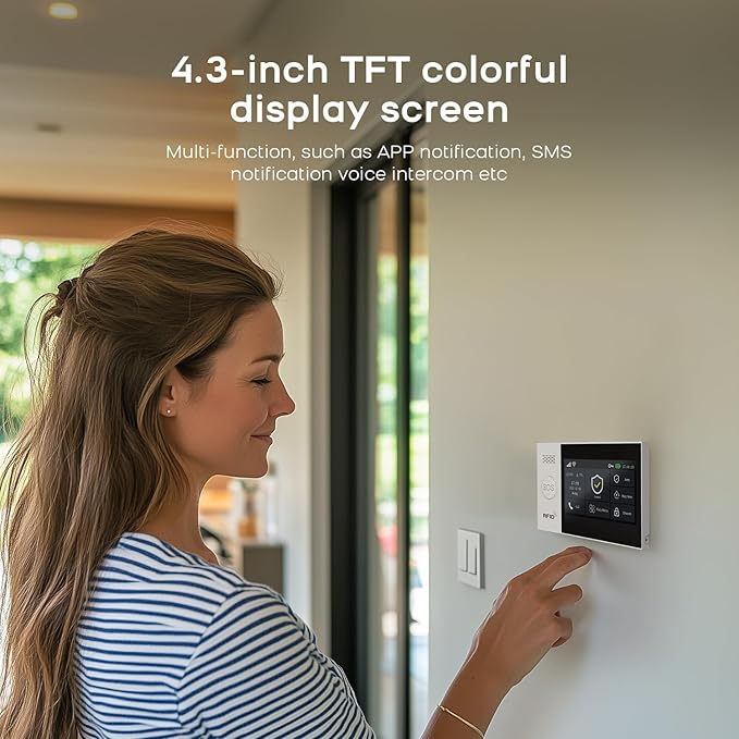 Home Security System,Wireless Alarm System with 4G SMS/Tuya App Instant Alerts,Motion Detector,Door Alarm Sensors,Remote,Work with Alexa and Google,21 Piece Kits for Home,Villa,No Monthly Fee