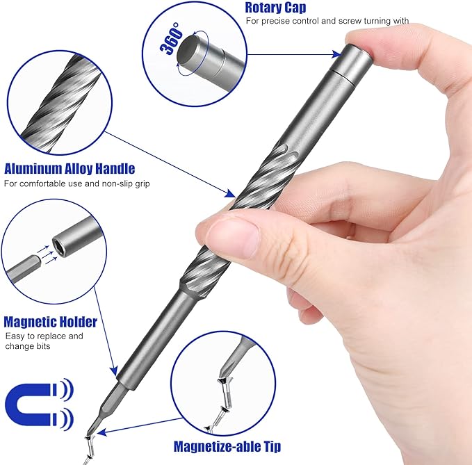 HengTianMei 141 in 1 Precision Screwdriver Set with Magnetic Driver Kit Professional Electronics Repair Tool Kit for Computer, PC, Mac-Book, Laptop, Tablet, iPhone, Xbox, Game Console (H1128-B)