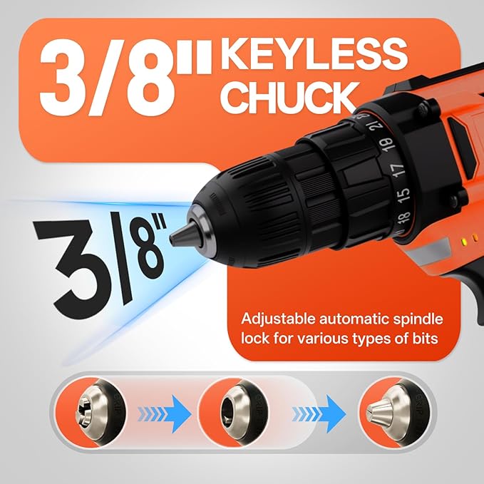 COMOWARE 171-Piece Home Tool Kit with Drill, 20V Cordless Power Drill Combo Set, Complete Household Repair Tools for Men & Women in Garden, Office, DIY Projects