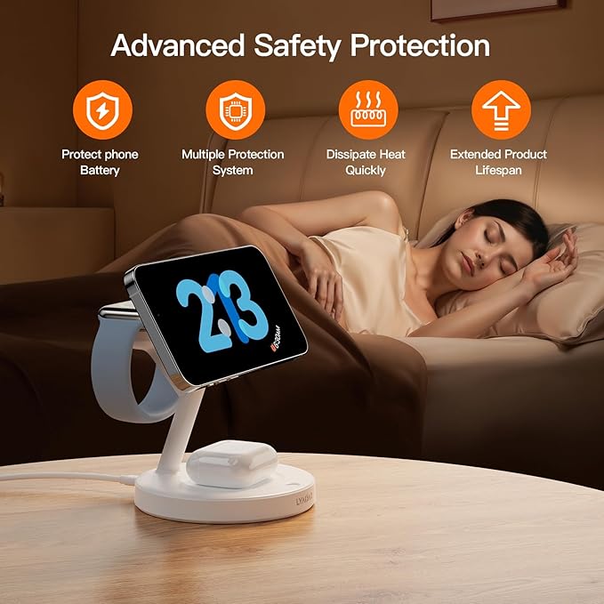 2025 3 in 1 Charging Station for Apple iPhone AirPods Watch with Mag-Safe Charger Wireless Charger Stand for iPhone 1716 15 14 13 12 Series AirPods iWatch Series - Gifts for Wife & Husband
