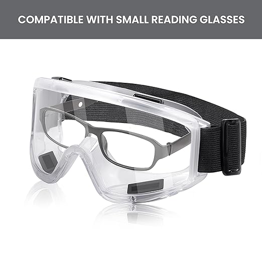 AirGearPro Vision-1000 Anti-Fog Safety Goggles | Impact Resistant Protective Goggles | ANSI Z87.1 Work Goggles for Painting, Sanding, Dust, Woodworking, Construction, Chemistry, Laboratory (1 Pack)