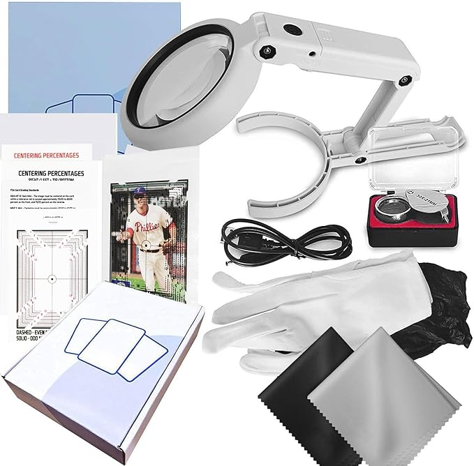 Deyimmei Sports Cards Grading Kit, Sports Trading Cards Measuring Tools, Card Centering Grading Tool, Clarity Tool Set with LED