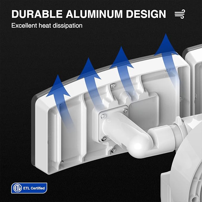 Motion Sensor Outdoor Lights - 4600LM LED Security Lights, Dusk to Dawn, IP65 Waterproof, 3 Adjustable Head Motion Detector Flood Lights for Garage, Yard, Porch