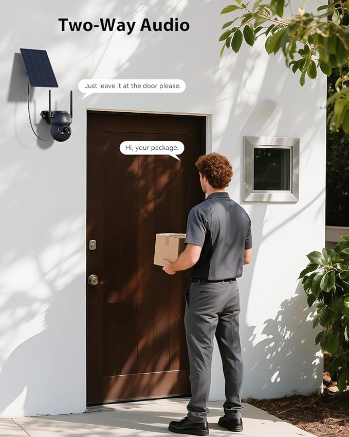 Xega Solar WiFi Camera Outdoor Wireless, 2K PTZ Security Camera with Rechargeable Battery, Color Night Vision, PIR Motion Detection, 2-Way Audio Spotlight & Siren, TF/Cloud Sttorage IP66