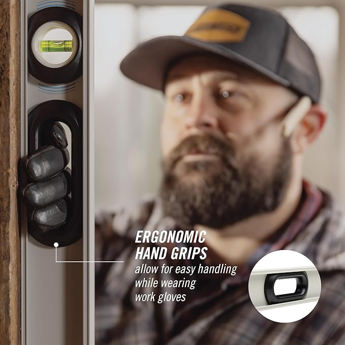 CHANNELLOCK 72-Inch, Professional-Grade Aluminum I-Beam Level with 3 Vials, 5100-0072