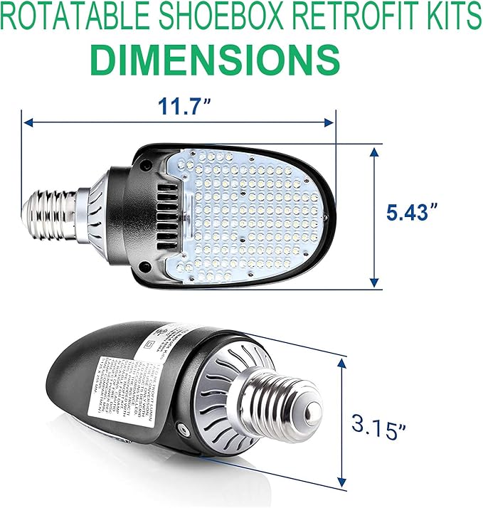 OSTEK LED Corn Light Bulb - 75W Retrofit Kit, 5000K E39 Rotatable Mogul, 10500LM LED Commercial Lighting - Shoebox Area, Post Street, Security & Parking Light, Paddle Bulb, UL DLC
