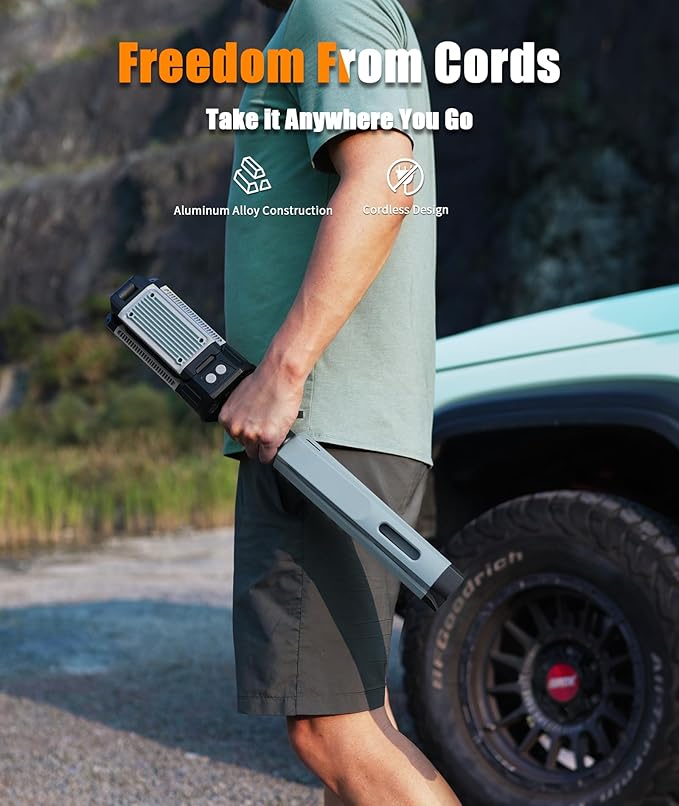 Rechargeable Work Light - 5000 Lumen Work Light with Stand 25" Magnetic Work Light, 8000mAh Mechanic Light with 3 Lighting Modes, Tripod Work Light for Car Repairing/Emergency/Garage