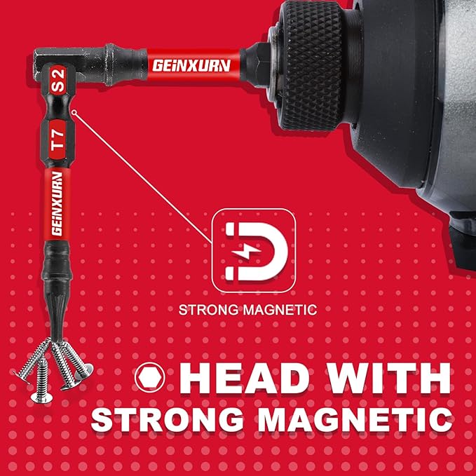20Pieces 2inches T7 Impact Tough Magnetic Screwdriver Bit Set, #7 Torx Head Power Bits, S2 Alloy Steel Star Bits with 1pc Bit Holder and Storage M-Box