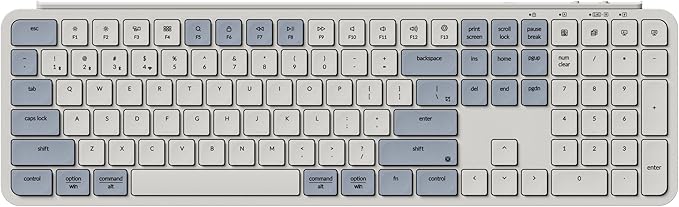 Keychron B6 Pro Full-Size Ultra-Slim Wireless ZMK Custom Keyboard, Triple-Mode 2.4 G/Bluetooth 5.2/Wired Programmable, Lightweight Quiet Key with Numeric Keypad for Mac/Windows, Retro Blue