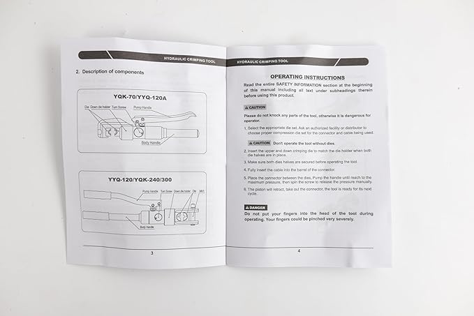 AMZCNC 16 Ton Hydraulic Wire Crimper Battery Cable Lug Terminal Crimping Tool WIth Standard US cable Dies,Crimps 6 AWG to 600 MCM, Cable Crimping Tool with 13 Pairs of Standard US cable Dies