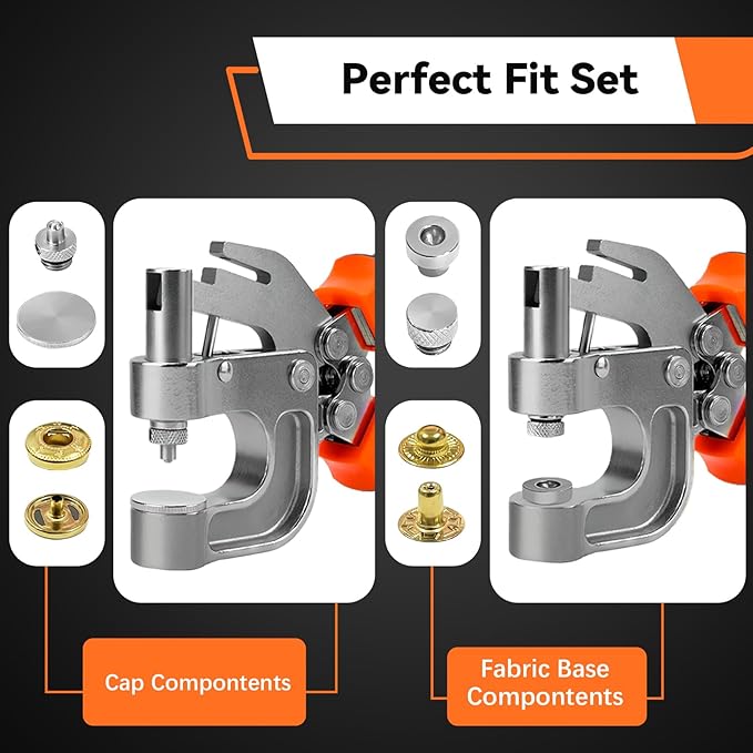 Sopnom Leather Snap Button Kit, Heavy Duty Snaps Fastener Kit Snaps Press Pliers and 12.5mm Leather Buttons, 4Colors 40Sets Snaps for Fabric, Clothes, Jackets, Purse, Belts, Bags, Tool Kit
