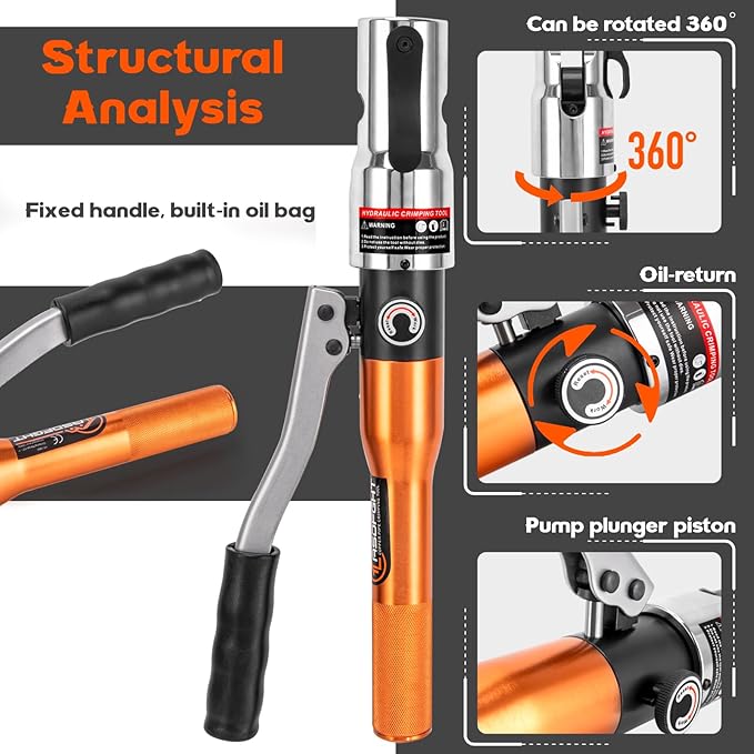 Copper Pipe Crimping Tool - with 1", 3/4", 1/2" Dies for F877 stainless PEX Press Sleeves & Copper Pipe + 1", 3/4",5/8", 1/2", 3/8" Dies for ASTM F1807 Pex Pipe Copper Ring